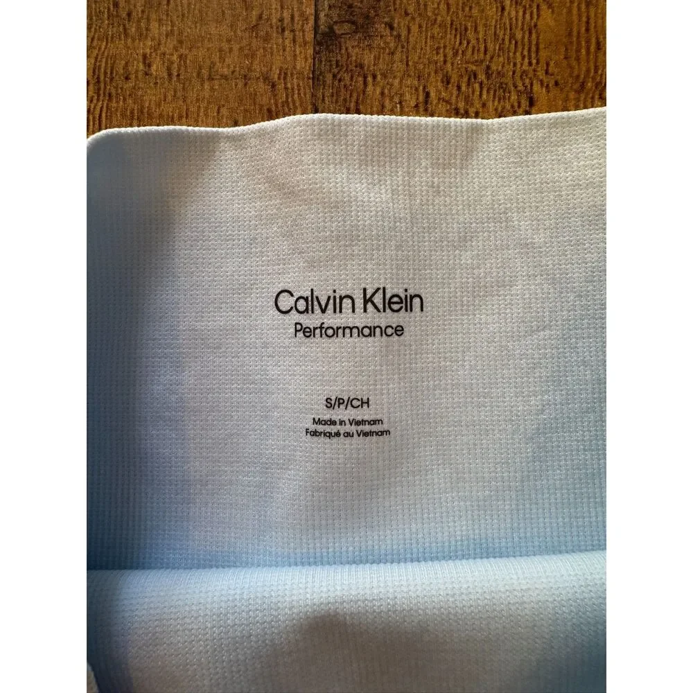 Calvin Klein Performance Light Blue Ribbed Bike Shorts Seamless NEW